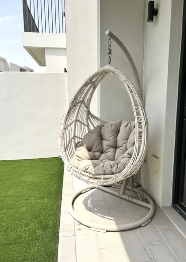 Hanging Egg Chair + Stand + Unused Cover (Priced for Condition)